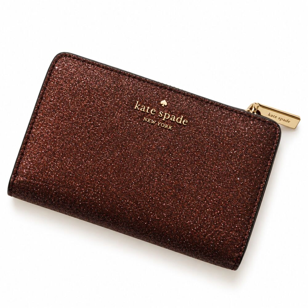 Kate Spade Purple Leather Trifold Wallet Card Holder Clutch Womens
